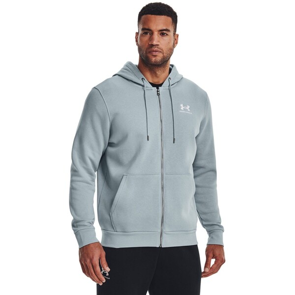 UNDER ARMOUR Męska bluza dresowa rozpinana z kapturem Under Armour UA Essential Fleece FZ Hood - szara