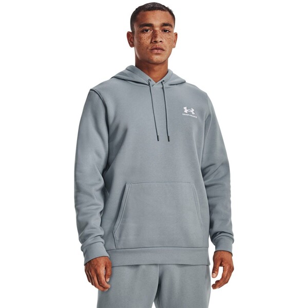 UNDER ARMOUR Męska bluza dresowa nierozpinana z kapturem Under Armour UA Essential Fleece Crew - szara