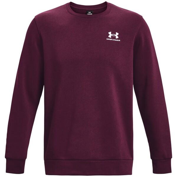 UNDER ARMOUR Męska bluza dresowa nierozpinana bez kaptura Under Armour UA Essential Fleece Crew - bordowa