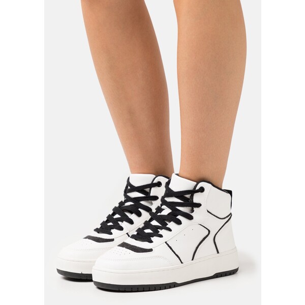 Even&Odd Sneakersy wysokie white/black EV411A0V4-A12
