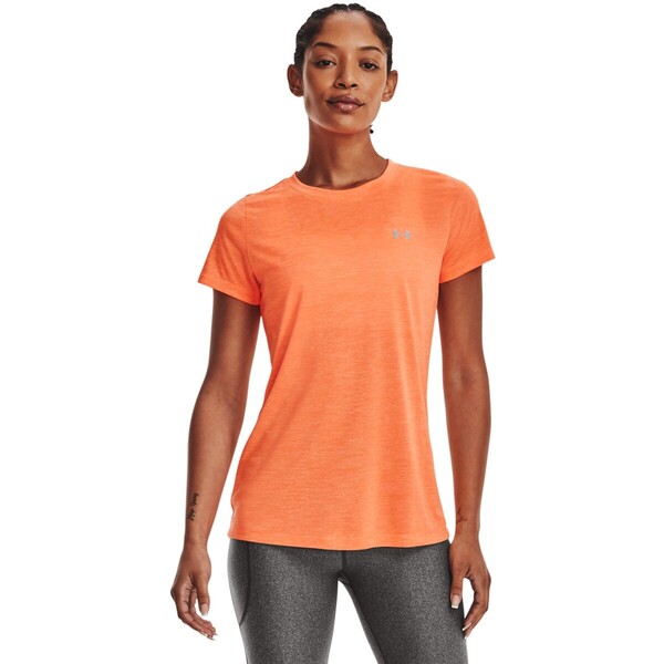 Damska koszulka treningowa UNDER ARMOUR Tech SSC - Twist - pomarańczowa