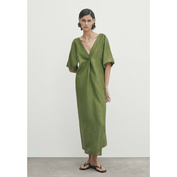 Massimo Dutti CREASED-EFFECT Sukienka letnia green M3I21C0VY-M11