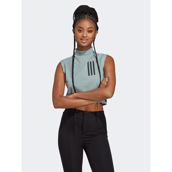 adidas Top Mission Victory Sleeveless Cropped Top IC0315 Zielony Slim Fit