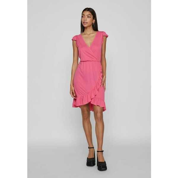 VILA GERÜSCHTES Sukienka z dżerseju fandango pink V1021C3W5-J11