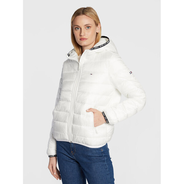 Tommy Jeans Kurtka puchowa Quilted Tape DW0DW09350 Biały Relaxed Fit