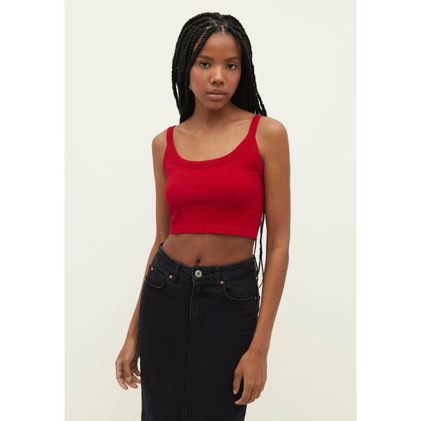 Stradivarius CROP WITH WIDE STRAPS Top red STH21D1J1-G11