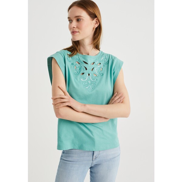 WE Fashion MET EMBROIDERY Top green WF521D0HR-M11