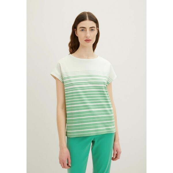 TOM TAILOR GESTREIFTES T-shirt z nadrukiem green gradient stripe TO221D1IN-M11
