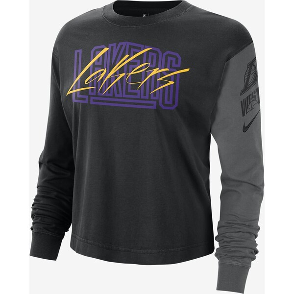 Damski T-shirt z długim rękawem Nike NBA Los Angeles Lakers
