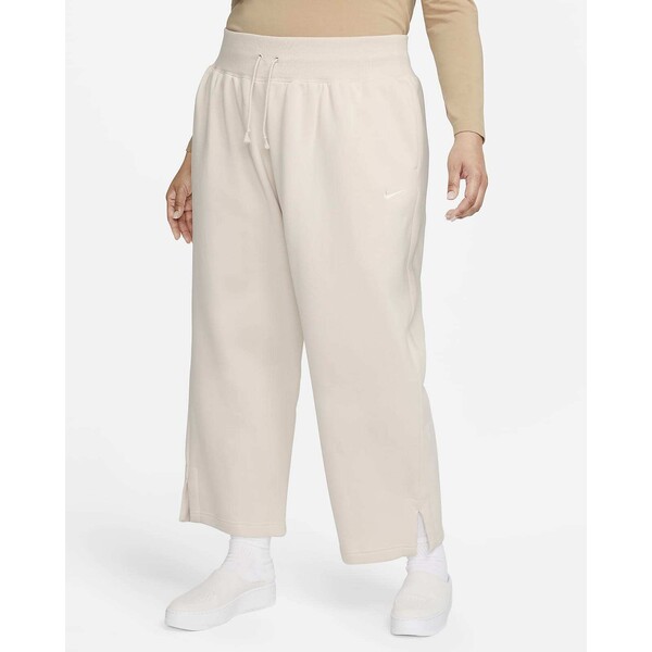 Damskie spodnie dresowe z wysokim stanem i szerokimi nogawkami (duże rozmiary) Nike Sportswear Phoenix Fleece