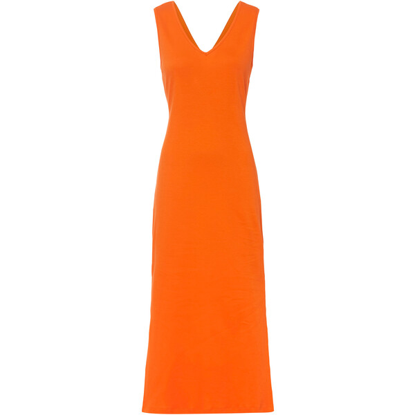 Bonprix Sukienka shirtowa z ozdobnym krojem pleców pomarańczowy