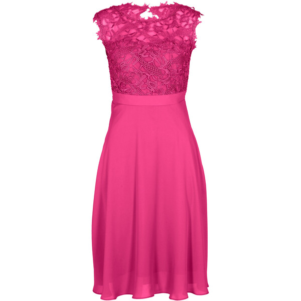 Bonprix Sukienka z koronką różowy „pink lady”