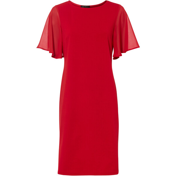 Bonprix Sukienka z szyfonowymi rękawami czerwony