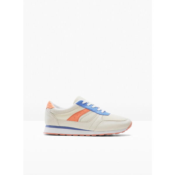 Bonprix Sneakersy beżowo-pomarańczowo-niebieski