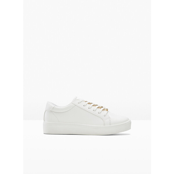 Bonprix Sneakersy biało-złoty