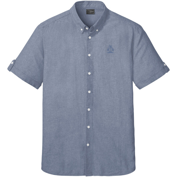 Bonprix Koszula z krótkim rękawem niebieski dżins melanż