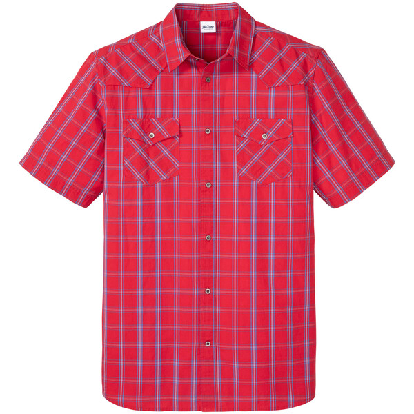 Bonprix Koszula z krótkim rękawem czerwony w kratę