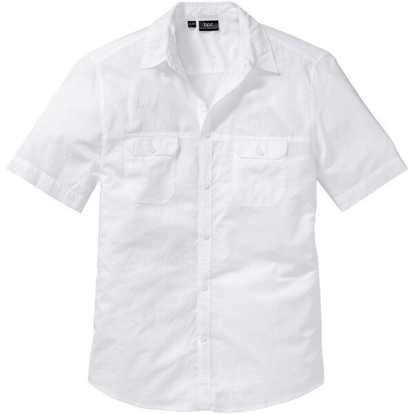 Bonprix Lekka koszula z krótkim rękawem biały