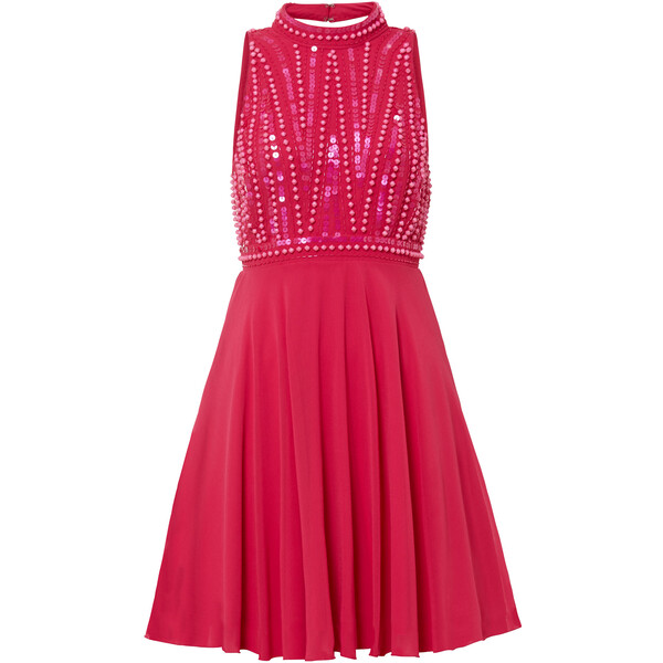 Bonprix Sukienka z aplikacją z perełek różowy