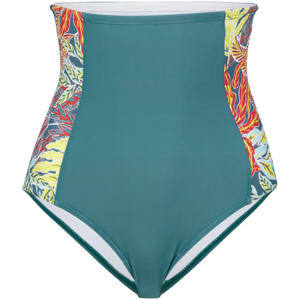 Bonprix Figi bikini z wysoką talią, lekki stopień modelowania sylwetki niebieskozielony z nadrukiem