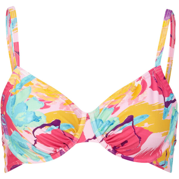 Bonprix Biustonosz bikini na fiszbinach w kolorowe kwiaty