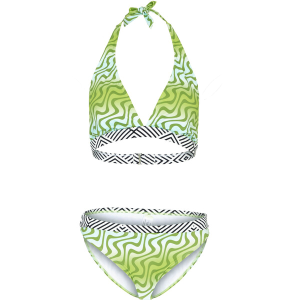 Bonprix Bikini (2 części) z poliamidu z recyklingu zielono-turkusowy z nadrukiem