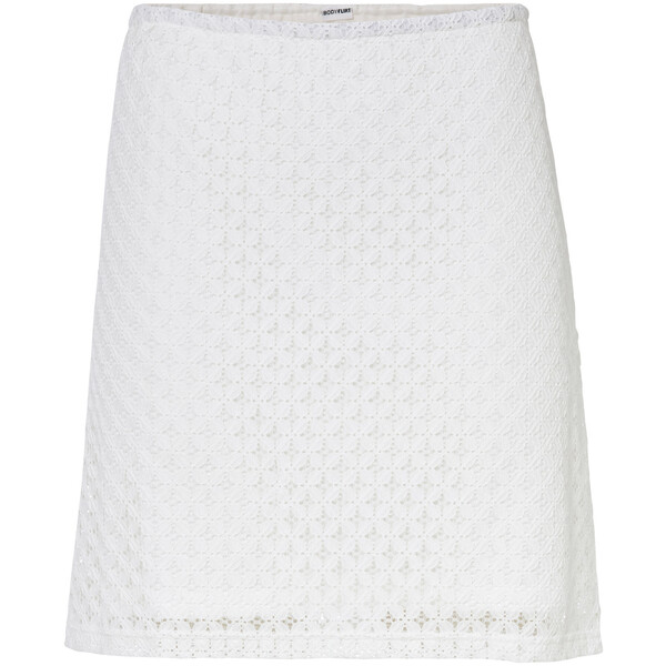 Bonprix Spódnica mini z koronką biały