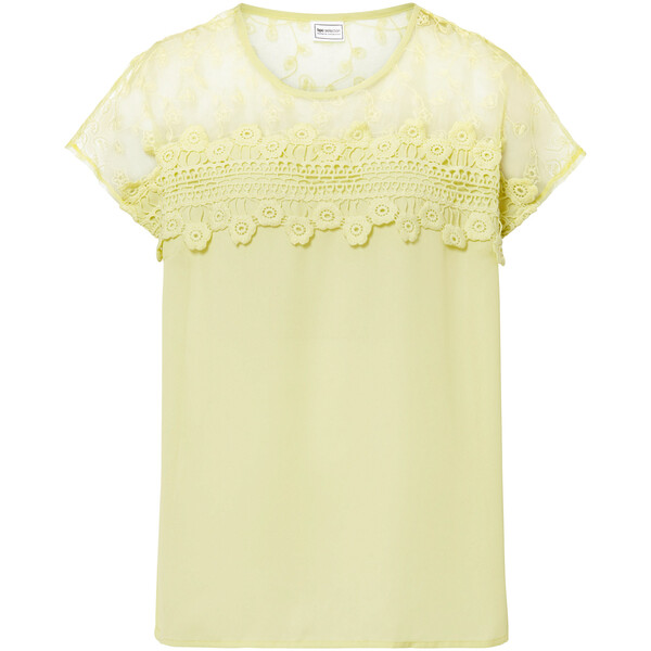 Bonprix Bluzka zakładana przez głowę kremowy limonkowy