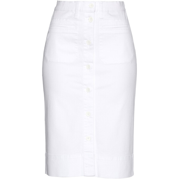 Bonprix Spódnica dżinsowa z guzikami biały