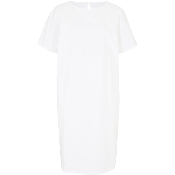 Bonprix Sukienka z popeliny, z krótkim rękawem biały