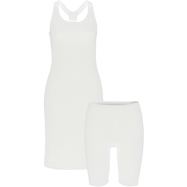 Bonprix Sukienka sportowa + kolarki (2 części) biały