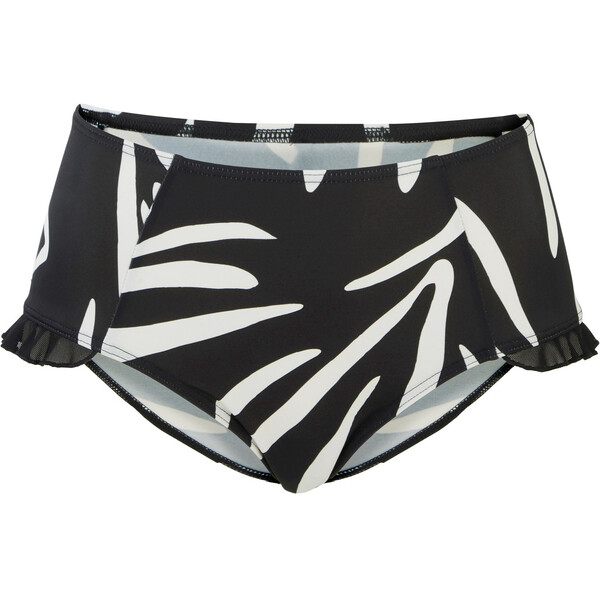 Bonprix Figi bikini maxi z poliamidu z recyklingu czarno-biały w graficzny wzór