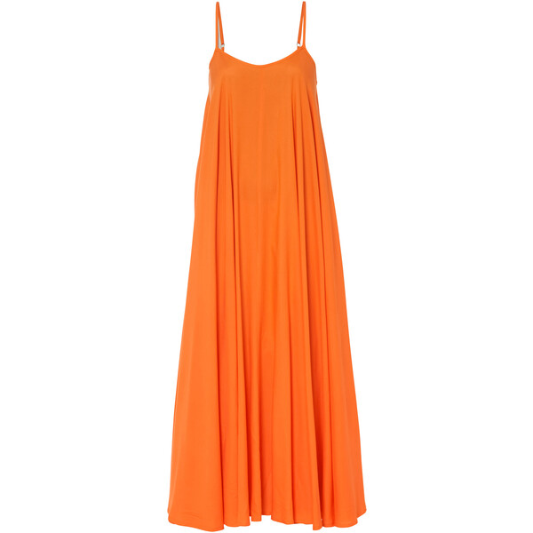Bonprix Długa, szeroka sukienka pomarańczowy