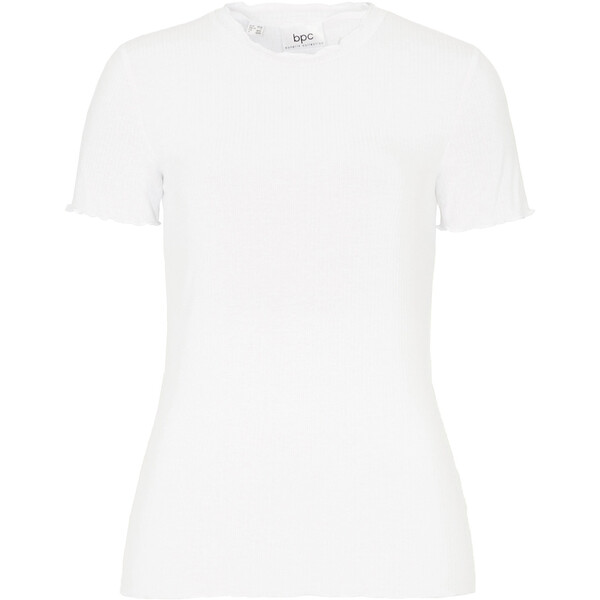Bonprix T-shirt w prążek, ze zrównoważonej wiskozy biały