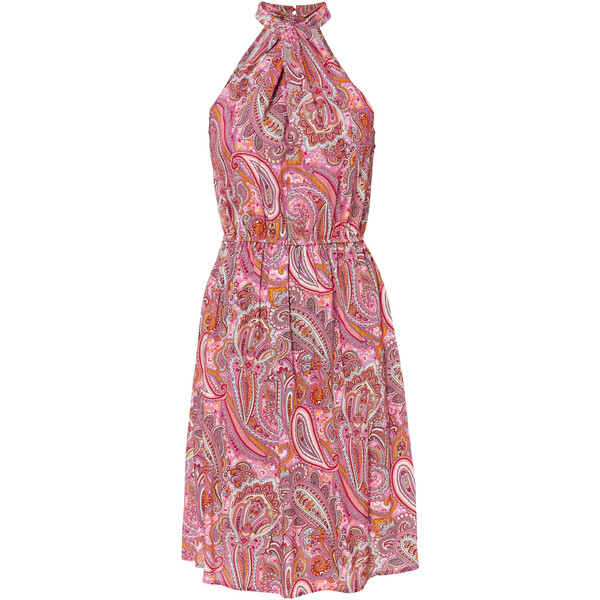 Bonprix Sukienka z nadrukiem różowy w deseń paisley