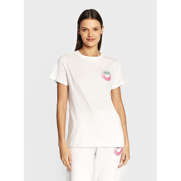 Pinko T-Shirt Acquasparta 5 1G186C Y6K7 Biały Regular Fit