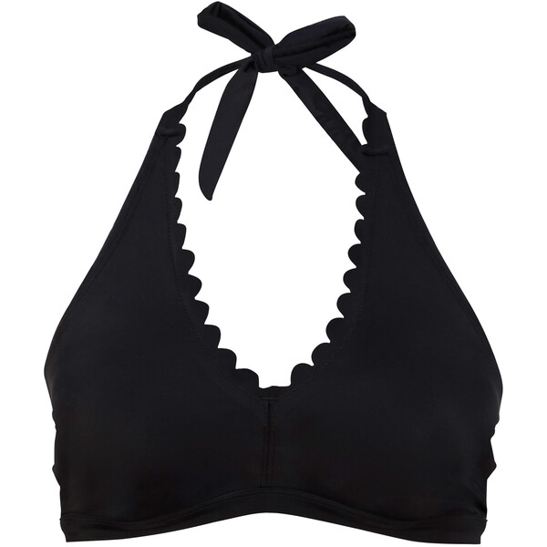 Bonprix Biustonosz bikini z ramiączkami łączonymi na szyi, z poliamidu z recyklingu czarny
