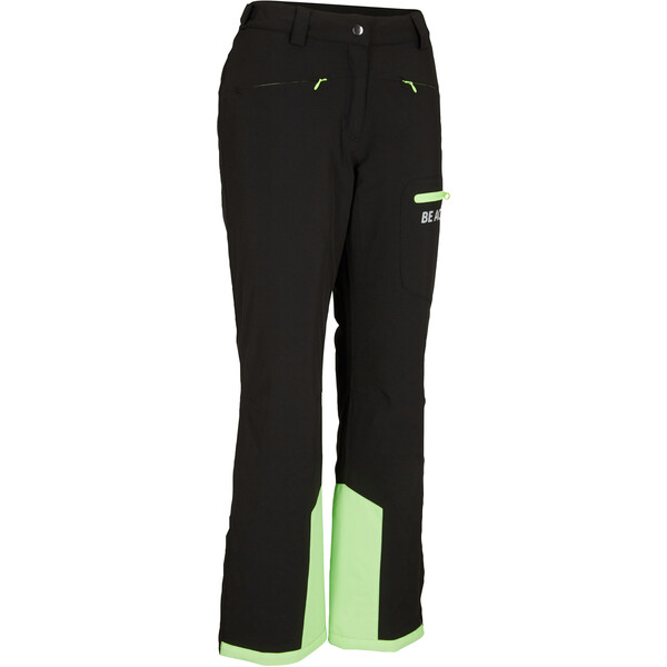 Bonprix Spodnie ocieplane funkcyjne, długie czarno-zielony neonowy