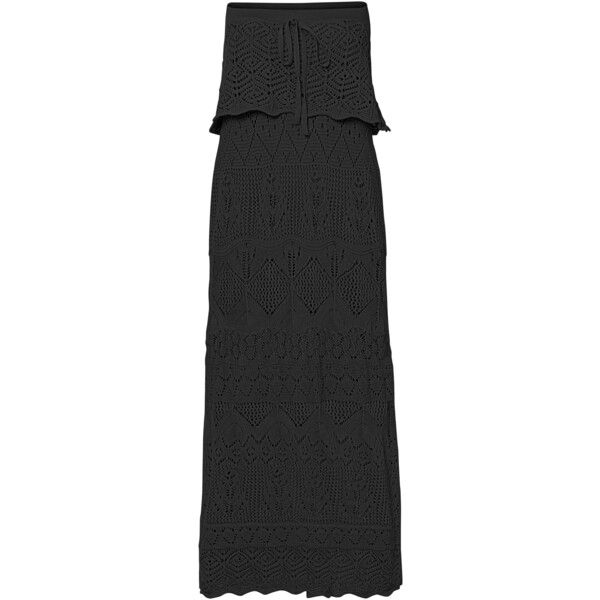 Bonprix Sukienka dzianinowa z dekoltem bandeau czarny