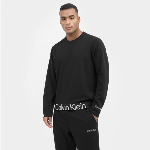 Calvin Klein Męska bluza treningowa nierozpinana bez kaptura CALVIN KLEIN MEN 00GMS3W300 - czarna