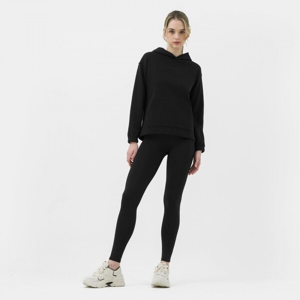 Calvin Klein Damska bluza dresowa nierozpinana z kapturem CALVIN KLEIN WOMEN 00GWS3W300 - czarna