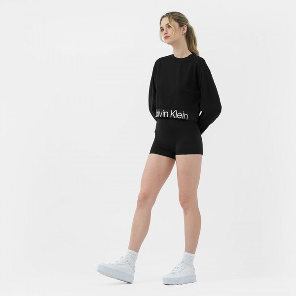 Calvin Klein Damska bluza treningowa nierozpinana bez kaptura CALVIN KLEIN WOMEN 00GWS3W303 - czarna