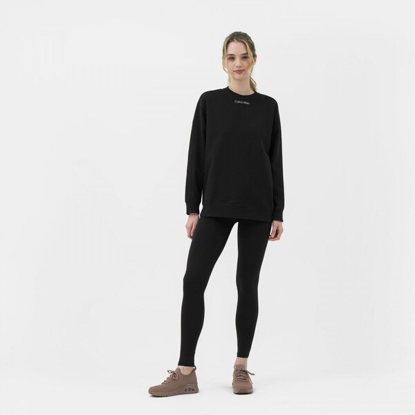 Calvin Klein Damska bluza dresowa nierozpinana bez kaptura CALVIN KLEIN WOMEN 00GWS3W304 - czarna