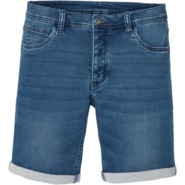 Bonprix Bermudy dżinsowe dresowe Slim Fit niebieski "stone”