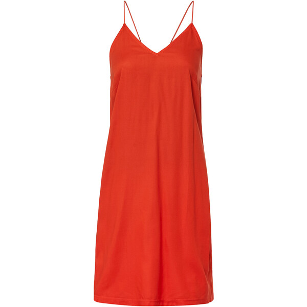 Bonprix Krótka sukienka z elastycznymi ramiączkami czerwony mak