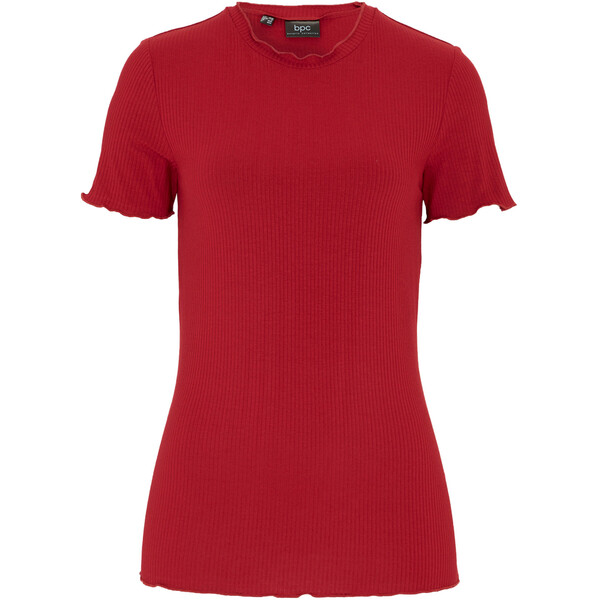 Bonprix T-shirt w prążek, ze zrównoważonej wiskozy czerwono-pomarańczowy