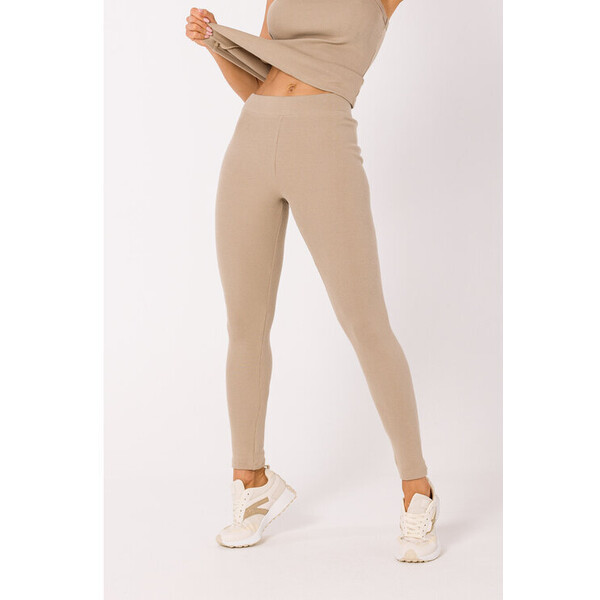 Made of Emotion Legginsy M734 Beżowy Premium Fit