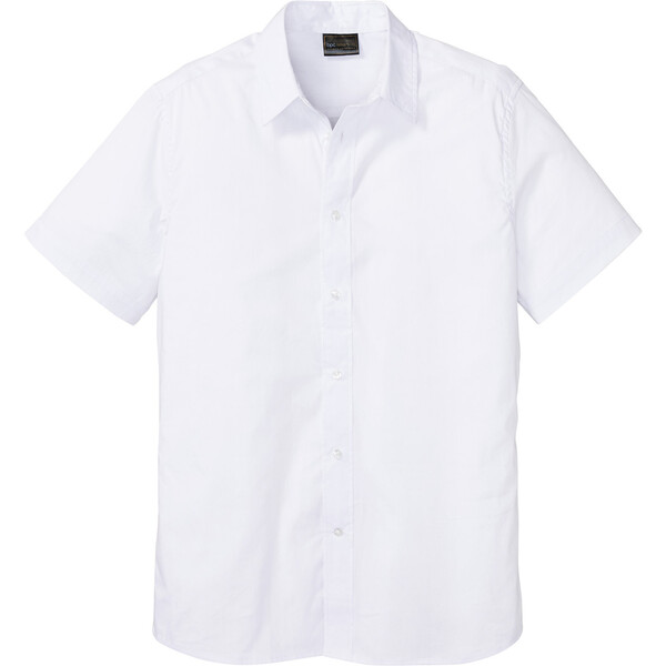 Bonprix Koszula z krótkim rękawem Slim Fit biały