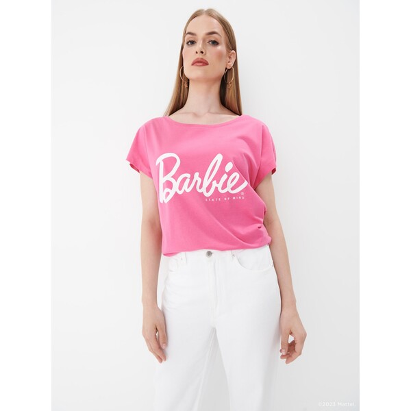Mohito T-shirt z nadrukiem Barbie™ 9062W-42X