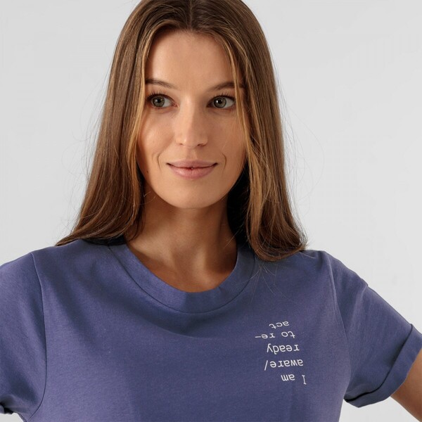 Outhorn Damski t-shirt z nadrukiem OUTHORN TSD608 - fioletowy